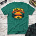 No Plans T-Shirt - Kelly Green Fishing T-Shirt by Cast Casual Club