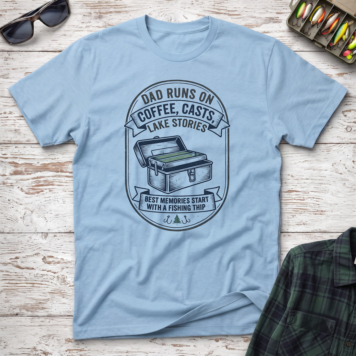 Dad Runs On Coffee, Casts T-Shirt