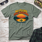 No Plans T-Shirt - Military Green Fishing T-Shirt by Cast Casual Club
