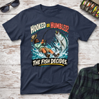 Hooked Or Humbled T-Shirt - Navy Fishing T-Shirt by Cast Casual Club
