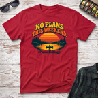 No Plans T-Shirt - Red Fishing T-Shirt by Cast Casual Club