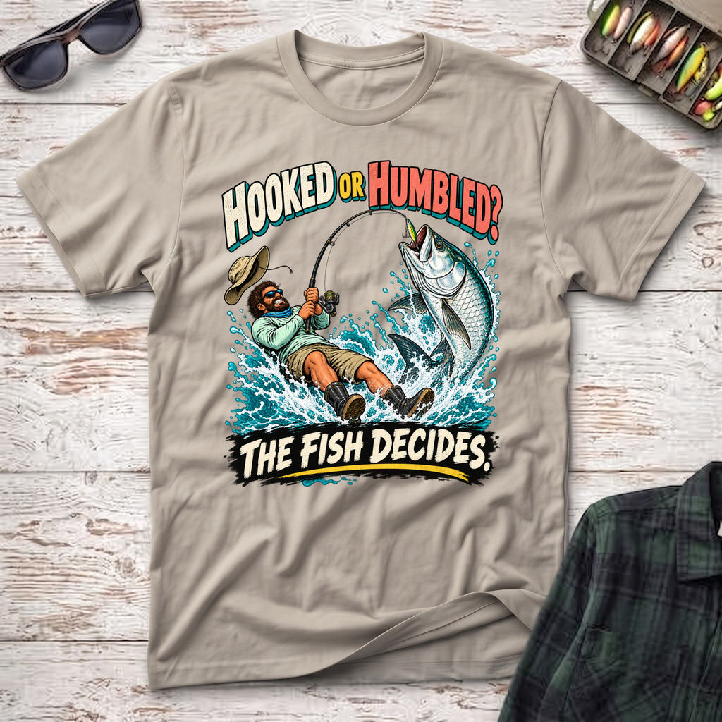 Hooked Or Humbled T-Shirt - Sand Fishing T-Shirt by Cast Casual Club