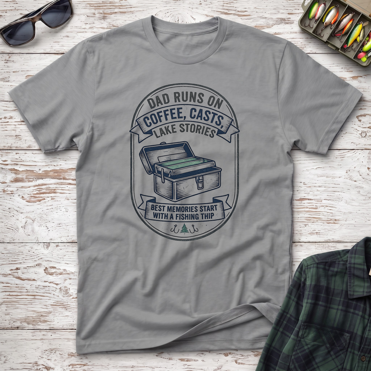 Dad Runs On Coffee, Casts T-Shirt
