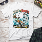 Hooked Or Humbled T-Shirt - White Fishing T-Shirt by Cast Casual Club